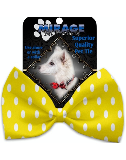 Yellow Polka Dots Pet Bow Tie