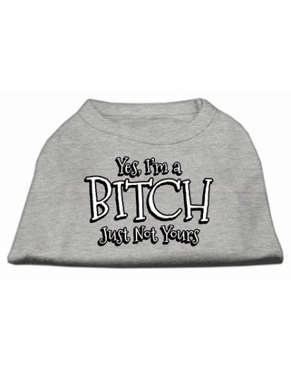 Yes I'm a Bitch Just not Yours Screen Print Shirt Grey Lg