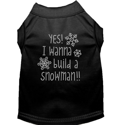 Yes! I want to build a Snowman Rhinestone Dog Shirt Black Lg