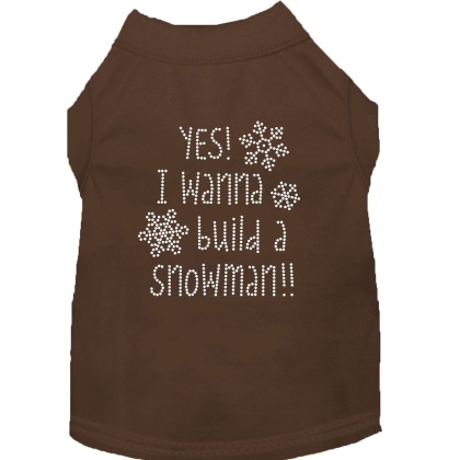 Yes! I want to build a Snowman Rhinestone Dog Shirt Brown Lg