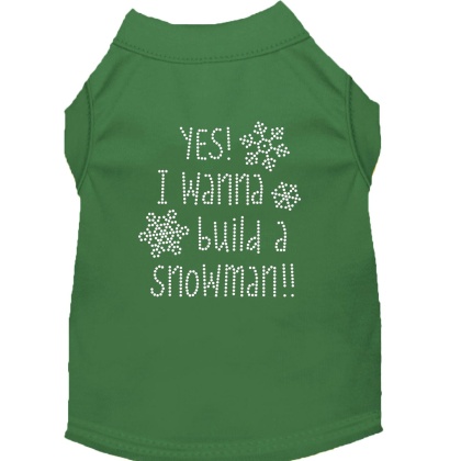 Yes! I want to build a Snowman Rhinestone Dog Shirt Green Lg