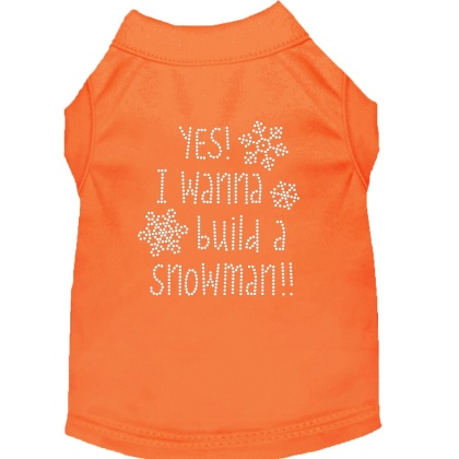 Yes! I want to build a Snowman Rhinestone Dog Shirt Orange Lg