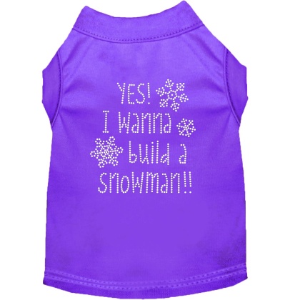 Yes! I want to build a Snowman Rhinestone Dog Shirt Purple Lg