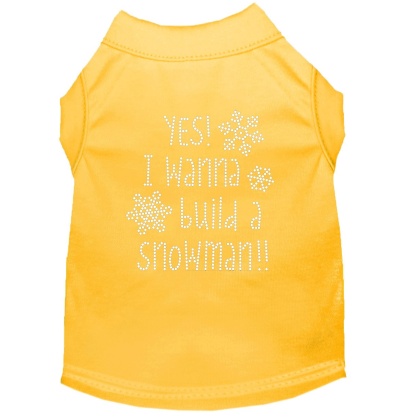 Yes! I want to build a Snowman Rhinestone Dog Shirt Yellow Lg
