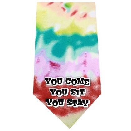 You Come, Sit, Stay Screen Print Bandana Tie Dye