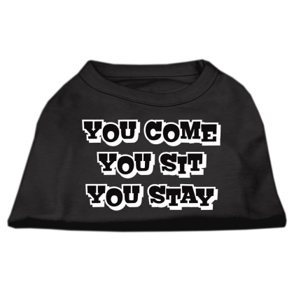 You Come, You Sit, You Stay Screen Print Shirts Black L
