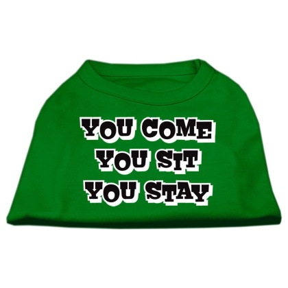 You Come, You Sit, You Stay Screen Print Shirts Emerald Green Lg