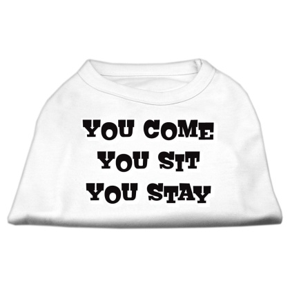 You Come, You Sit, You Stay Screen Print Shirts White L