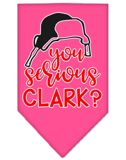 You Serious Clark? Screen Print Bandana Bright Pink Large