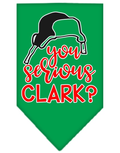 You Serious Clark? Screen Print Bandana Emerald Green Large