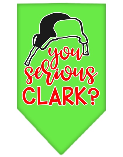 You Serious Clark? Screen Print Bandana Lime Green Large