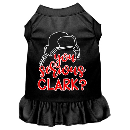 You Serious Clark? Screen Print Dog Dress Black 4X