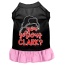 You Serious Clark? Screen Print Dog Dress Black with Light Pink Lg