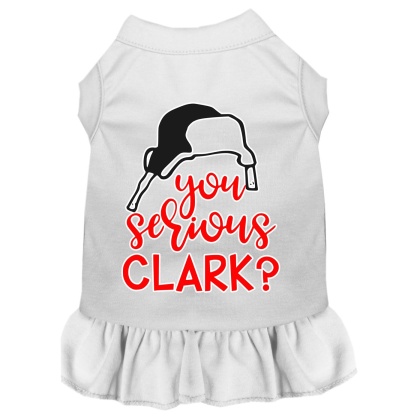 You Serious Clark? Screen Print Dog Dress White 4X