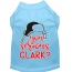 You Serious Clark? Screen Print Dog Shirt Baby Blue Lg