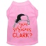 You Serious Clark? Screen Print Dog Shirt Light Pink Lg