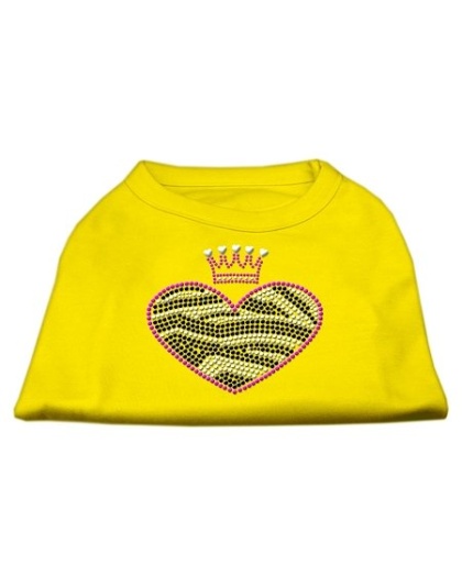 Zebra Heart Rhinestone Dog Shirt Yellow Lg