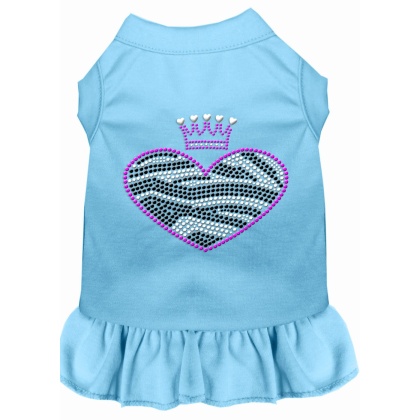 Zebra Heart Rhinestone Dress Baby Blue 4X