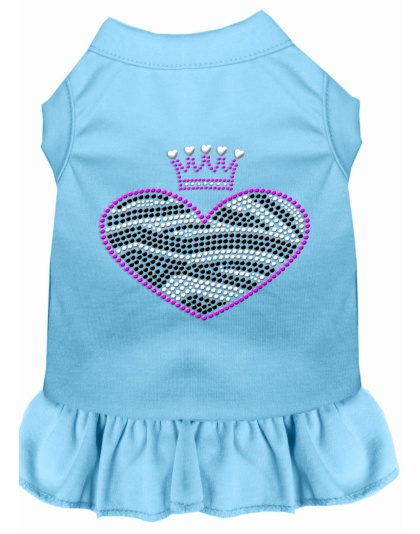 Zebra Heart Rhinestone Dress Baby Blue 4X