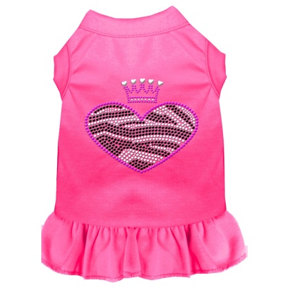 Zebra Heart Rhinestone Dress Bright Pink 4X