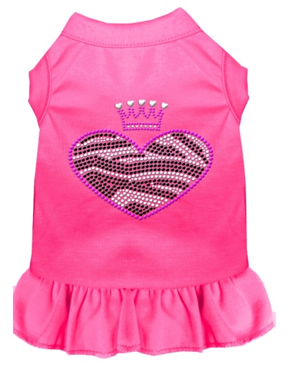 Zebra Heart Rhinestone Dress Bright Pink XXXL