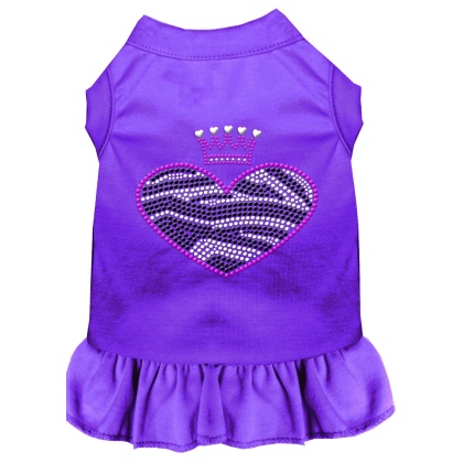 Zebra Heart Rhinestone Dress Purple XXXL