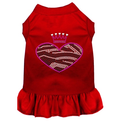 Zebra Heart Rhinestone Dress Red 4X