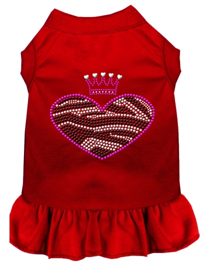 Zebra Heart Rhinestone Dress Red 4X