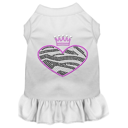 Zebra Heart Rhinestone Dress White 4X