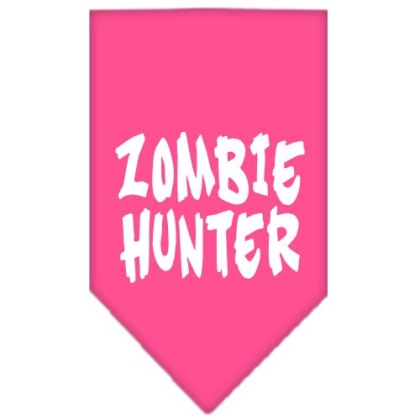 Zombie Hunter Screen Print Bandana Bright Pink Large