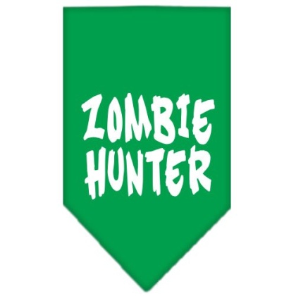 Zombie Hunter Screen Print Bandana Emerald Green Large