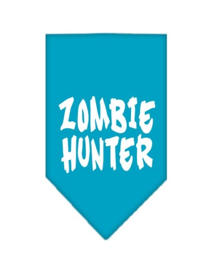 Zombie Hunter Screen Print Bandana Turquoise Large