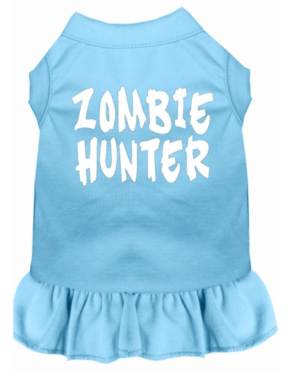 Zombie Hunter Screen Print Dress Baby Blue 4X (22)