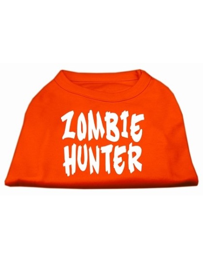 Zombie Hunter Screen Print Shirt Orange Lg