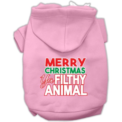 Ya Filthy Animal Screen Print Pet Hoodie Light Pink
