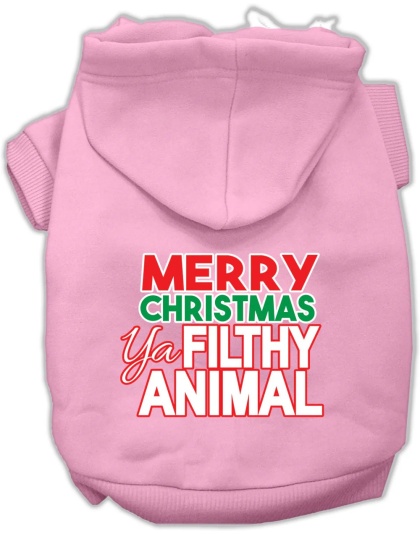 Ya Filthy Animal Screen Print Pet Hoodie Light Pink