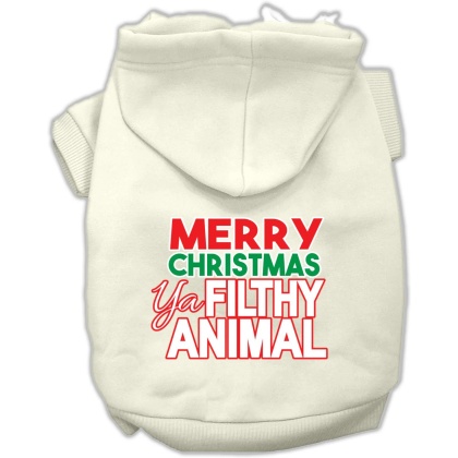 Ya Filthy Animal Screen Print Pet Hoodie Cream