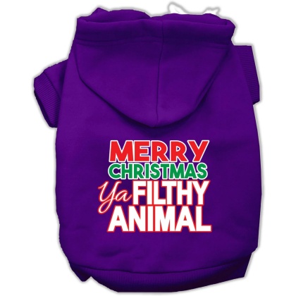 Ya Filthy Animal Screen Print Pet Hoodie Purple