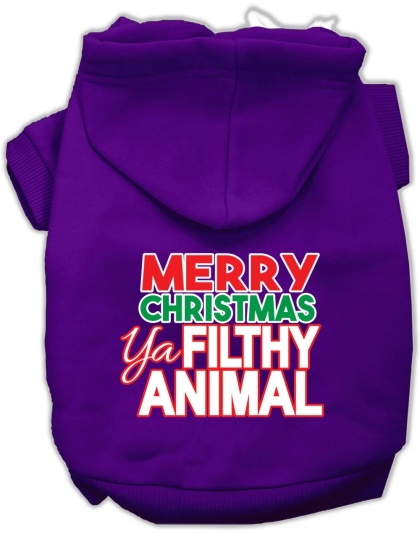 Ya Filthy Animal Screen Print Pet Hoodie Purple