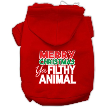 Ya Filthy Animal Screen Print Pet Hoodie Red
