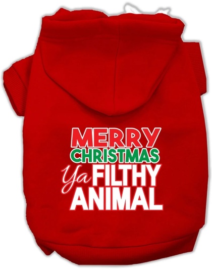 Ya Filthy Animal Screen Print Pet Hoodie Red