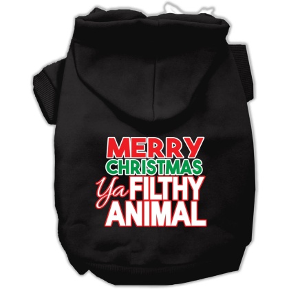 Ya Filthy Animal Screen Print Pet Hoodie Black