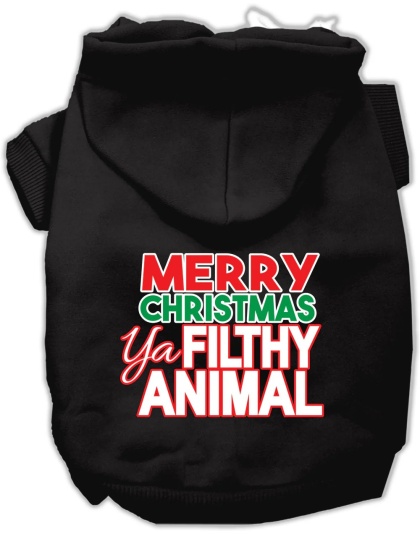 Ya Filthy Animal Screen Print Pet Hoodie Black