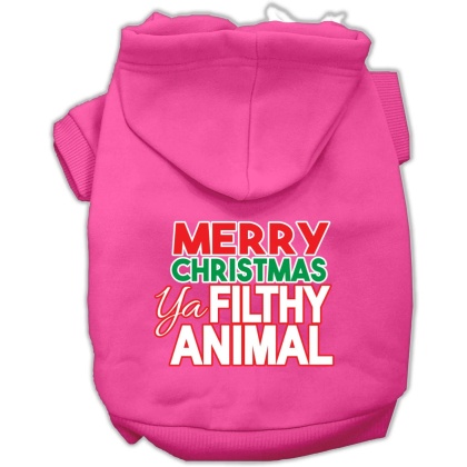 Ya Filthy Animal Screen Print Pet Hoodie Bright Pink