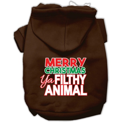 Ya Filthy Animal Screen Print Pet Hoodie Brown